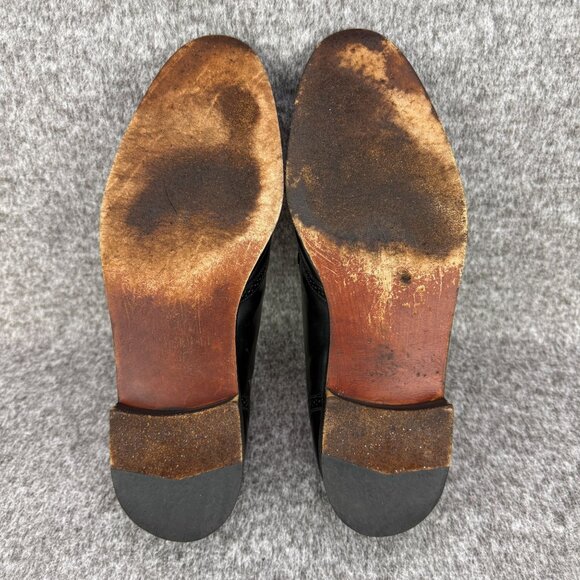 ✅VTG French Shriner Mens 10M Black Leather Wingtip Kiltie Tassel Loafers Classic main image 4